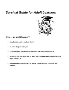 Survival Guide for Adult Learners
