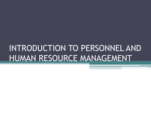 introduction to personnel and human resource