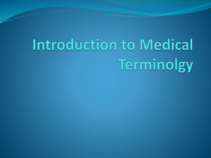 Introduction to Medical Terminolgy