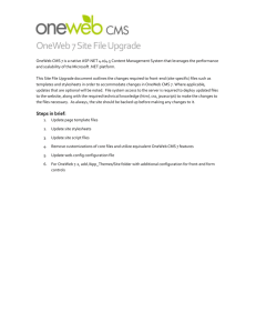 OneWeb CMS 7 Site File Upgrade
