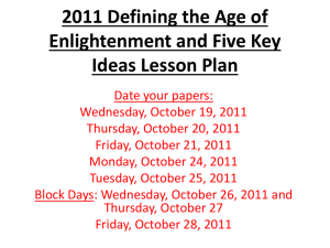 2011 Defining the Age of Enlightenment and Five Key Ideas Lesson