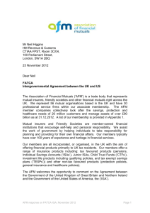 AFM response to FATCA IGA - Association of Financial Mutuals