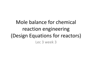 Mole balance for chemical reaction engineering