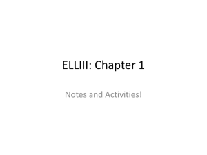 ELLIII Chapter 1 Daily activities