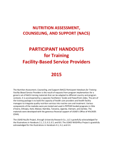 (NACS) Participant Handouts for Training Facility