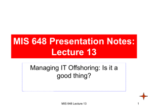 MIS 648 Presentation Notes: Lecture 13