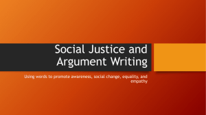 Social Justice and Argument Writing