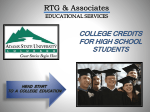 College Credits for High School Dual Credit