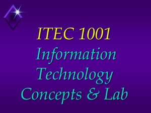 IT 1001 Introduction to Microcomputers