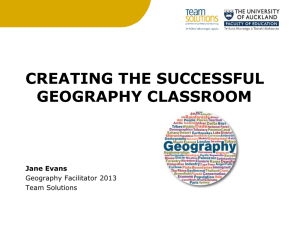Creating The successful Geo classroom Term 2 Workshop