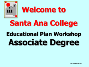 Educational Plan Workshop Associate Degree