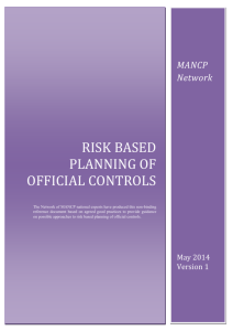 Risk Based Planning of Official Controls