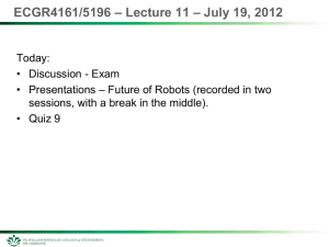 ECGR4161/5196 – Lecture 11 – July 19, 2012