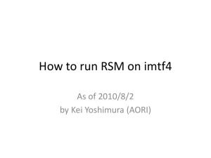How to run RSM - G-RSM