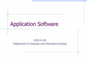 Application Software - Department of Computer and Information