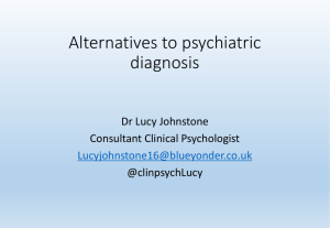 Lucy Johnstone Alternative to Psychiatric Diagnosis Powerpoint