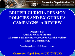 BRITISH GURKHA PENSION POLICIES AND EX