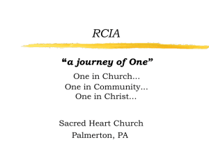 RCIA Program - Sacred Heart Parish, Palmerton