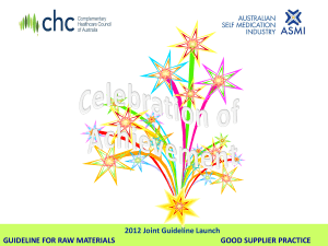 ASMI/CHC Joint Guideline Launch Presentation