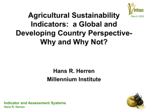 Agricultural Sustainability Indicators: a Global and Developing