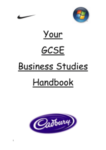 Business Studies GCSE Sept 2012