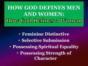 HOW GOD DEFINES MEN AND WOMEN