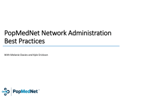 PopMedNet Network Administration Best Practices