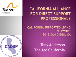 The California Alliance for Direct Support Professionals