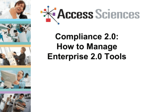 Compliance 2.0: How to Manage Enterprise 2.0 Tools