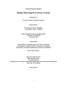 Project Progress Report Ramp Metering in Freeway System