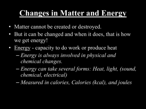 Changes in Matter and Energy
