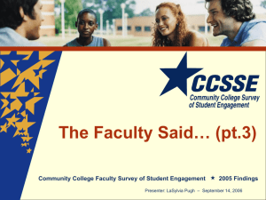 Engaging Community Colleges A First Look