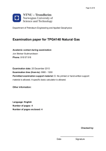 Examination paper for TPG4140 Natural Gas