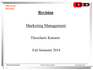 Marketing Management - Mid Term Revision