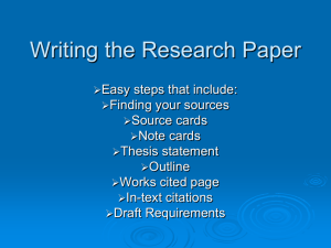 Writing the Research Paper Powerpoint