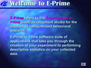 eprime - System for Teaching Experimental Psychology