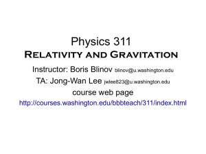 Physics 311A Special Relativity