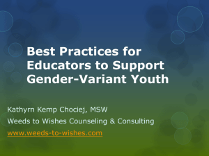 Best Practices for Educators to Support Gender-Variant Youth