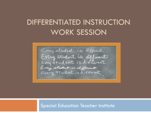 Differentiated instruction work session