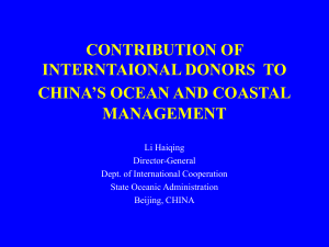 CONTRIBUTION OF GEF PROJECTS TO CHINA'S OCEAN AND
