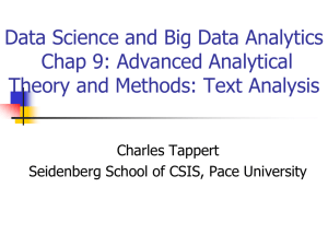 Ch 9: Adv Analytics: Text Analysis - Seidenberg School of Computer