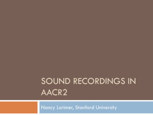 Sound Recordings in AACR2