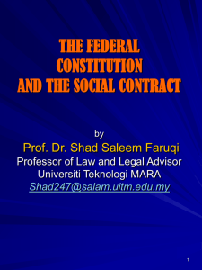 THE FEDERAL CONSTITUTION AND THE SOCIAL CONTRACT by