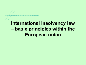 International insolvency law – basic principles within the European