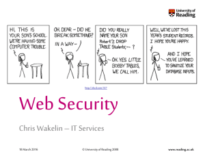 Web Security - University of Reading