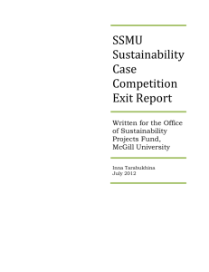 SSMU Sustainability Case Competition Exit Report