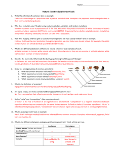 (Natural Selection Quiz Review Guide Answer Key (2))