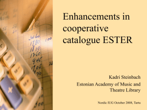Enrichments in cooperative catalogue ESTER