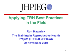 Best Practices at JHPIEGO