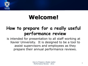 How to prepare for a really useful performance